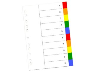 Intercalaires en plastique A4, couleur 10/set
