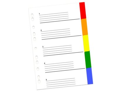 Intercalaires en plastique A4, couleur 5/set