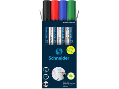 Marqueur pour tableau blanc Schneider 4 couleurs/set – Image 2