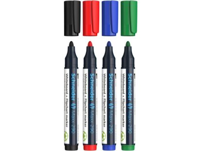 Marqueur pour tableau blanc Schneider 4 couleurs/set – Image 3
