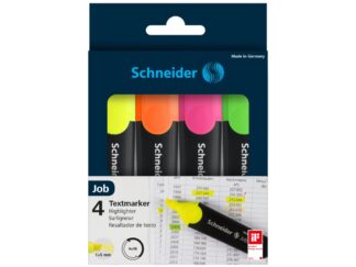 Portefeuille surligneurs job Schneider x4 couleurs/set