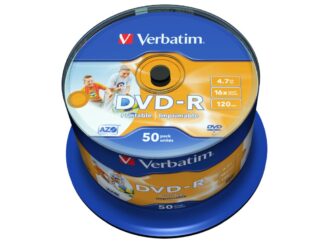 Verbatim DVD-R 16X 4.7GB SPINDLE 50 NON-ID PRINTABLE - surface blanche
