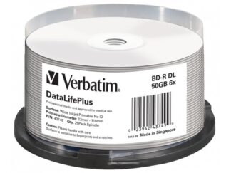 Verbatim BD-R DL 50GB 6X Wide Printable 25 Pack Spindle - No ID Brand - 43749