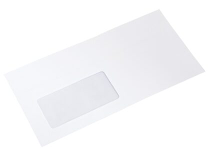 DL - Auto-adhésif, offset blanc, fenêtre à gauche, 75-80 g/m²