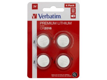 VERBATIM CR2016 BATTERIE LITHIUM 3V 4 PACKS