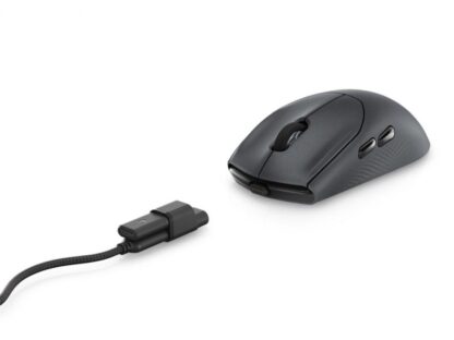Souris de jeu sans fil tri-mode Dell Alienware AW720M, type de connexion : tri-mode sans fil (2,4 GHz, Bluetooth 5.1 et filaire), résolution de mouvement : 26 000 dpi, fonction de chargement par pression magnétique, points par pouce (DPI) réglables, mode sans fil ( 2,4 GHz), nombre de boutons : 8, performances : 50 G maximum – Image 4