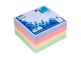 Notes autocollantes cube Harmony 75 x 75 mm 400 feuilles Info Notes