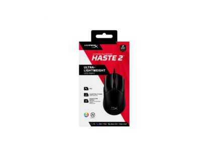 Souris HP filaire, HYPERX Pulsefire Haste, capteur Pixart 3327, DPI jusqu'à 26 000, poids 254 g, noire – Image 3