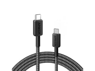 Câble d'alimentation et de données Anker, USB Type-C (T) vers USB Type-C (T), longueur 1,8 m, taux de transfert 480 Mbps, 60 W, revêtement nylon, tressé, noir