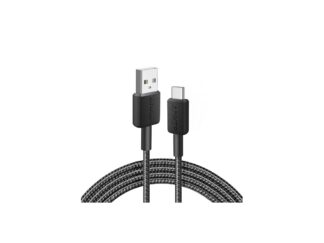 Câble d'alimentation et de données Anker, USB-A (T) vers USB Type-C (T), longueur 0,9 m, taux de transfert 480 Mbps, revêtement en nylon, tressé, noir