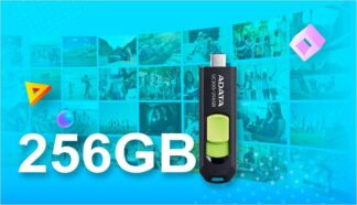 Clé USB ADATA 256 Go, UC300, USB Type-C, Noir
