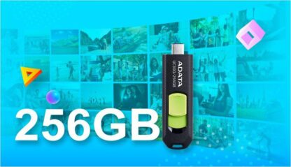 Clé USB ADATA 256 Go, UC300, USB Type-C, Noir
