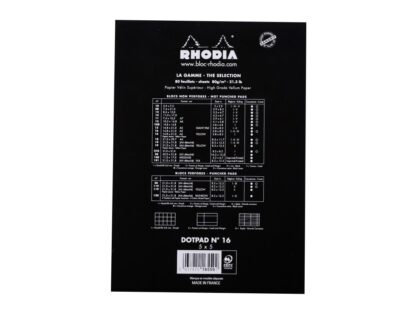 Rhodia BLACK tête agrafée dotPad N°16, 14,8 x 21 cm, 80 sh. 80 g points matriciels 5mm – Image 3