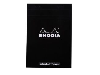 Rhodia BLACK tête agrafée dotPad N°16, 14,8 x 21 cm, 80 sh. 80 g points matriciels 5mm