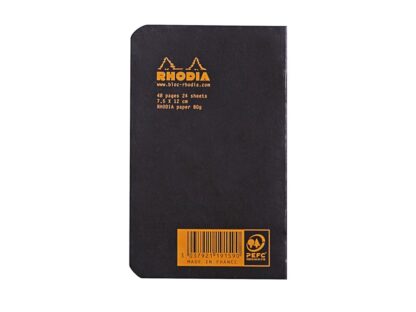 Rhodia Classic BLACK agrafé ntbk, 7,5 x 12 cm, sq. 5 x 5, 24 non détachable – Image 3