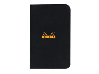 Rhodia Classic BLACK agrafé ntbk, 7,5 x 12 cm, sq. 5 x 5, 24 non détachable