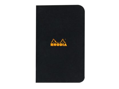 Rhodia Classic BLACK agrafé ntbk, 7,5 x 12 cm, sq. 5 x 5, 24 non détachable