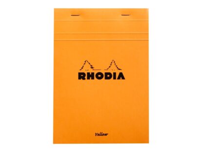 Rhodia ORANGE bloc agrafé à tête jaune, 14,8 x 21 cm, 80 sh sq.5 x 5 80 g