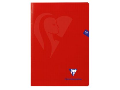 Cahier agrafé en polypro, 21 x 29,7 cm, 48 sh. Seyès Rouge, Clairefontaine Mimesys