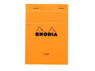 Rhodia ORANGE bloc agrafé à tête N°13, 10,5 x 14,8 cm, 80 sh. ligné 80 g