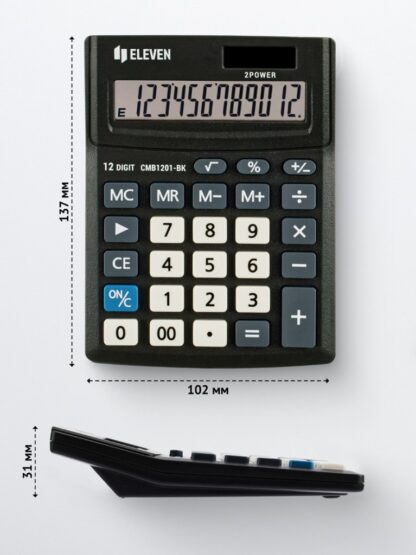 Petite calculatrice de bureau ligne économique CMB1201BK – Image 2