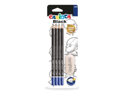 Crayon HB Carioca 4buc + radiera/blister