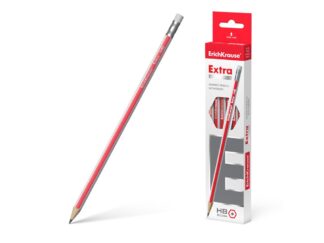 Crayon graphite hexagonal avec gomme ErichKrause® Extra HB (en boîte de 12 pièces)