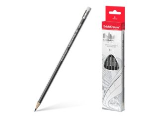 Crayon graphite triangulaire avec gomme ErichKrause® MEGAPOLIS HB (en boîte de 12 pièces)