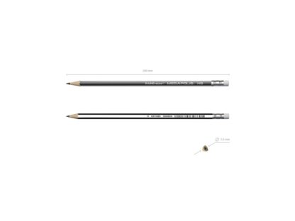 Crayon graphite triangulaire avec gomme ErichKrause® MEGAPOLIS HB (3 pièces) – Image 3
