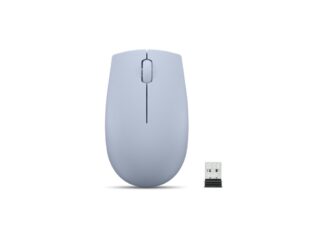 Souris compacte sans fil Lenovo 300 Frost Blue, Type : Standard, Résolution (dpi) : 1000 dpi, Boutons/rouettes, 3, Interface souris/Technologie : Sans fil, Interface récepteur, dongle USB 2,4 GHz, Couleur : Bleu, Taille (mm) : 97,91 x 57,99 x 32,53 mm, Poids : 52g, Garantie : 1 an