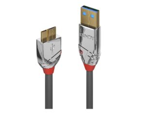 Câble Lindy 0,5m USB 3.2 Type A vers Micro-B, bande passante 5Gbps, ligne Cromo