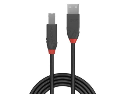 Câble de transfert Lindy LY-36674, USB 2.0 Type A vers B, 3 m, Anthra Line – Image 2