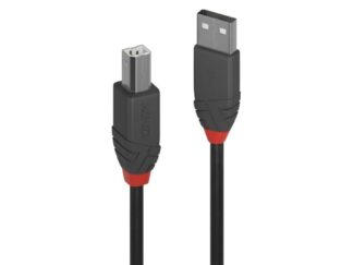 Câble de transfert Lindy LY-36675, USB 2.0 Type A vers B, 5 m, Anthra Line