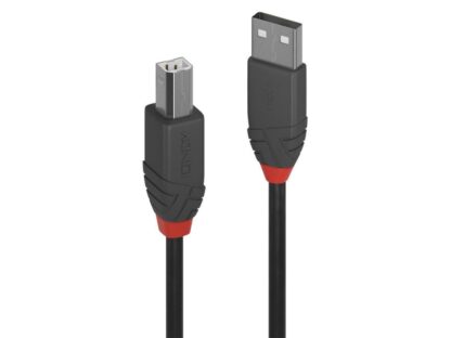 Câble de transfert Lindy LY-36675, USB 2.0 Type A vers B, 5 m, Anthra Line