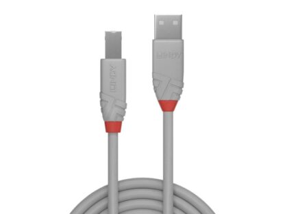 Câble de transfert Lindy LY-36681, USB 2.0 Type A vers B, 0,5 m, Anthra Line – Image 2