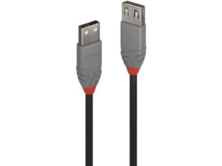 Câble de transfert de données Lindy LY-36701, USB 2.0 Mâle type A - USB 2.0 Femelle type A, 0,5 m, Anthra Line