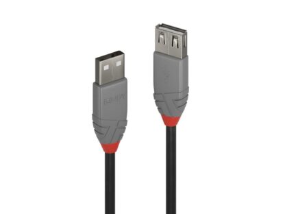 Lindy Câble USB 2.0 Ext. USB 2 m, bande passante 480 Mbps, Anthra