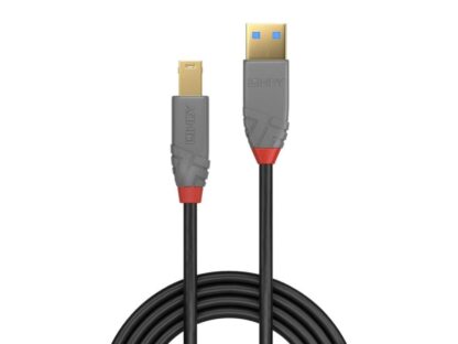 Câble Lindy LY-36744, USB 3.0 Typ A vers B, 5m, Anthra Line – Image 2