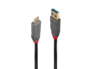 Câble de transfert Lindy LY-36912, câble USB 3.2 Type A vers C, 1,5 m, Anthra Line