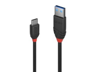 Câble Lindy LY-36915, USB 3.2 Type A vers Type C, 0,5 m, ligne noire
