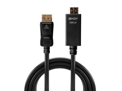 Cable Lindy LY-36924, DisplayPort to HDMI 10.2G, 5m, noir – Image 3