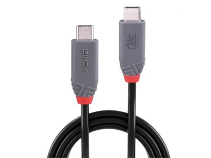 Cable Lindy USB4 240W USB Type C, putere maxima 240W, 100W , lungime 2 metri, latime de banda supotata 40Gbps, gri