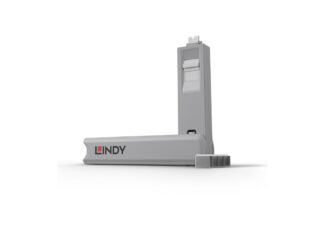 Clé de blocage de port Lindy USB Type C, paquet de 4, blanc