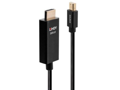Cable Lindy LY-40922, Câble Mini DisplayPort vers HDMI, 2m, noir – Image 2