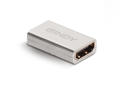 Adaptateur Lindy HDMI 2.1, connecteur A HDMI femelle, connecteur B HDMI femelle, vitesse de transmission supportée 48Gbps, résolution maximale 8K UHD 7680x4320@60Hz 4:4:4 10-bit, gri – Image 2