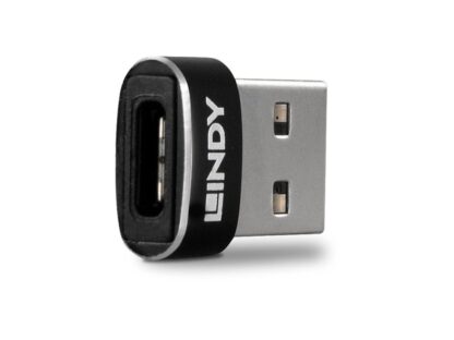 Adaptateur Lindy LY-41884, USB 2.0 Type A vers Type C, noir