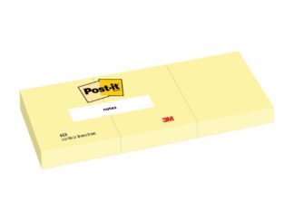 Notes adhésives Post-it 51 x 38 mm 3/set 300 feuilles Jaune canari 3M