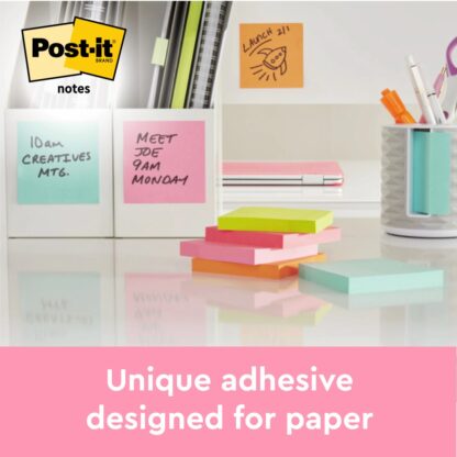 Cube adhésif Post it neon 76 x 76 mm 450 feuilles 3M – Image 4