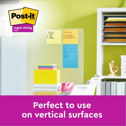 Notes autocollantes Post-it néon 102 x 152 mm, 100 feuilles, lignées 3M – Image 3