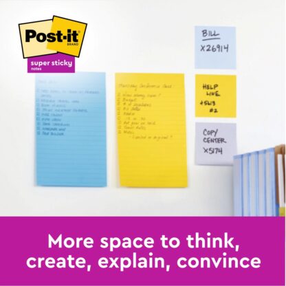 Notes autocollantes Post-it néon 102 x 152 mm, 100 feuilles, lignées 3M – Image 5